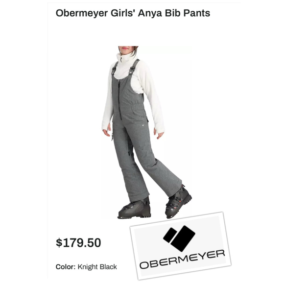 Obermeyer Anya Kids SM size 8 Bib Ski Snowboard Performance Pants like NEW - Picture 1 of 6